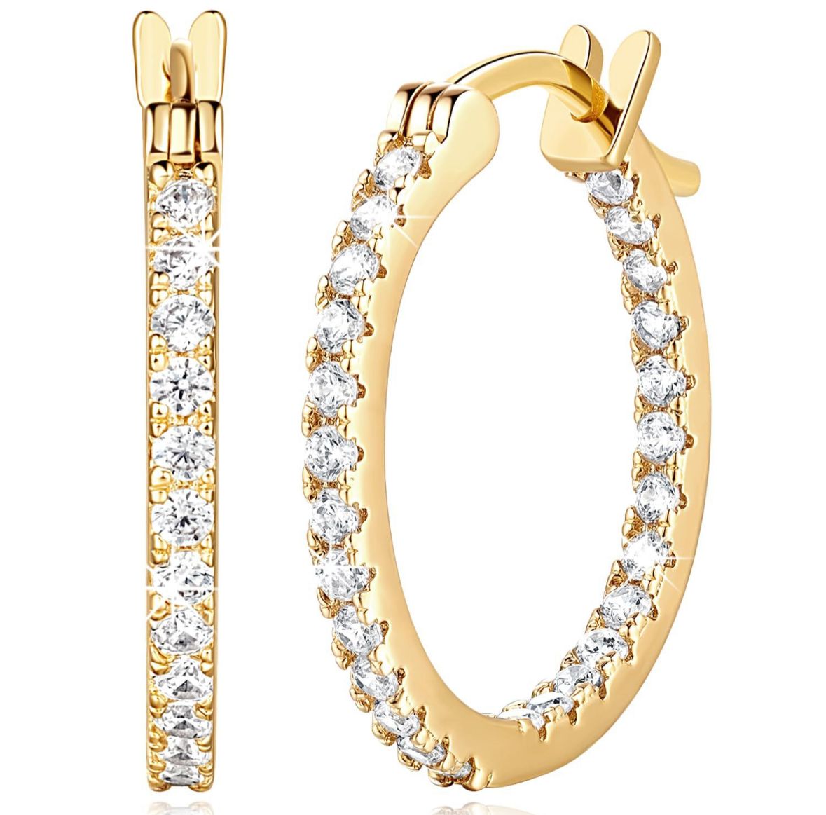 Aros Luxe Doré S925 con Brillo de Diamante